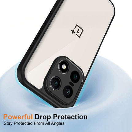 Kapa Hawkeye Clear Slim Tough Back Cover for OnePlus 15 | Camera Lens Protector Anti Yellow Shockproof Clear Hybrid Case Cover (Black)