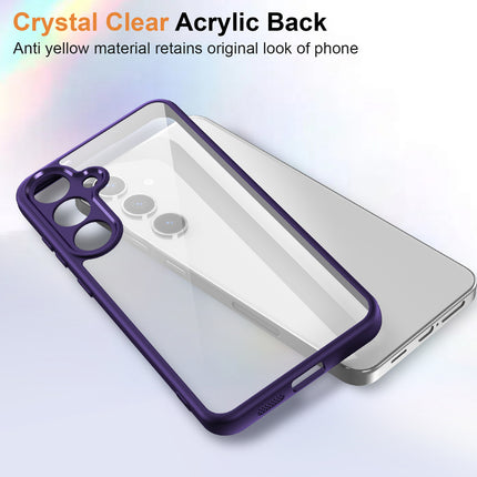 Kapa Hawkeye Clear Back Cover for Samsung Galaxy S25 | Camera Lens Protector Shockproof Slim Clear Case Cover (Purple Sides)