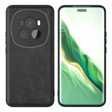 Kapa Tux Leather Back Cover for Honor Magic 6 PRO | Slim Shockproof Camera Protection Bumper Case (Black)