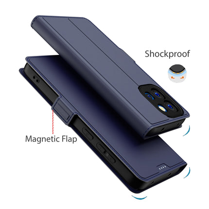 Kapa Noble Slim Magnetic Leather Flip Case Cover for OnePlus 13S | Card Holder Stand Flip Wallet Case (Blue)