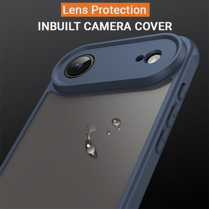 Kapa Shield Frosted Acrylic Back Cover for Apple iPhone 17 Air| Hard Slim Inbuilt Camera Lens Cover Protection Shock Proof Case (Blue Sides)