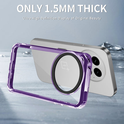 Kapa Warrior Acrylic Clear Back Cover For OnePlus 13 | Slim Shockproof [Military Grade Protection] Hybrid Bumper Case (Purple Sides) - Mobizang