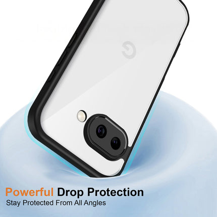 Kapa Hawkeye Clear Slim Tough Back Cover for Google Pixel 9A | Camera Lens Protector Anti Yellow Shockproof Clear Hybrid Case Cover (Black)