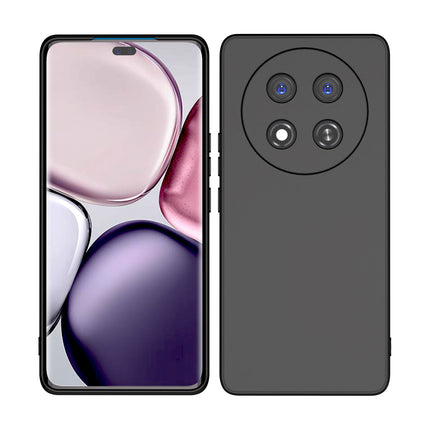 Kapa Matte Protective Lens Flexible Back Cover for Honor X9C 5G | Slim Silicone with Soft Lining Shockproof Full Body Bumper Case (Black) - Mobizang