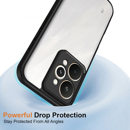 Kapa Hawkeye Clear Slim Tough Back Cover for Realme 15 Pro 5G | Camera Lens Protector Anti Yellow Shockproof Clear Hybrid Case Cover (Black)