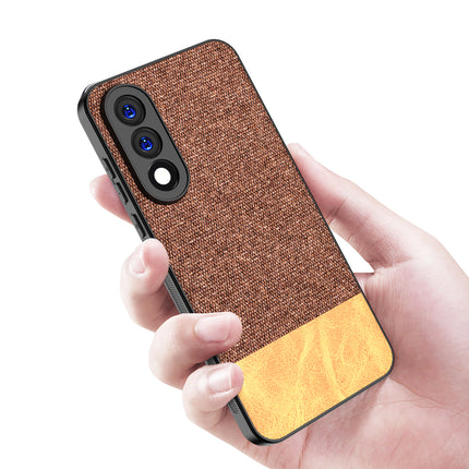 Kapa Soft Fabric & Leather Hybrid Protective Back Cover for OnePlus Nord 5 | Shockproof Slim Hard Anti Slip Back Case (Brown)