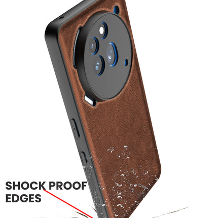 Kapa Tux Leather Back Cover for Nothing Phone 3A Pro | Slim Shockproof Camera Protection Bumper Case (Brown)
