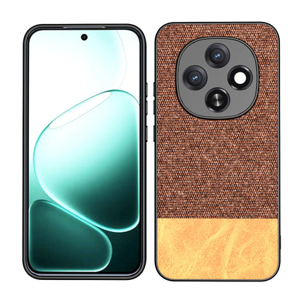 Kapa Soft Fabric & Leather Hybrid Protective Back Cover for Oppo F31 Pro 5G | Shockproof Slim Hard Anti Slip Back Case (Brown) - Mobizang