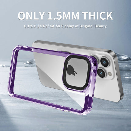 Kapa Warrior Acrylic Clear Back Cover For Apple iPhone 16 Pro Max | Slim Shockproof [Military Grade Protection] Hybrid Bumper Case (Purple Sides)
