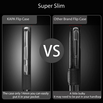 Kapa Noble Slim Magnetic Leather Flip Case Cover for Realme GT 6 / GT 6T | Card Holder Stand Flip Wallet Case (Black)