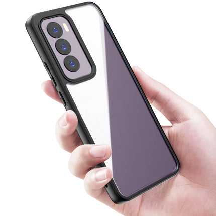 Kapa Hawkeye Clear Back Cover for Oppo Reno 12 (5G) | Camera Lens Protector Shockproof Slim Clear Case Cover (Black)