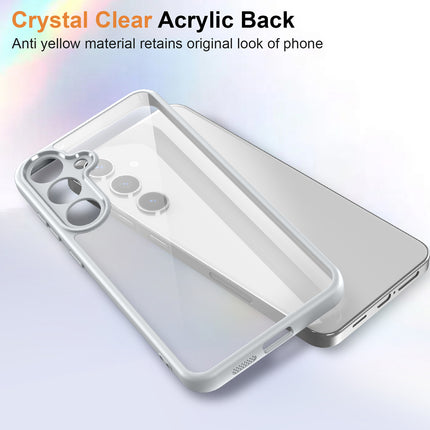 Kapa Hawkeye Clear Back Cover for Samsung Galaxy S25 | Camera Lens Protector Shockproof Slim Clear Case Cover (Grey Sides)