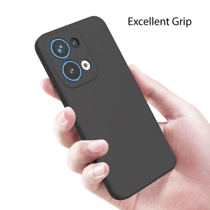 Kapa Matte Protective Lens Flexible Back Cover for Oppo Reno 13 5G | Slim Silicone with Soft Lining Shockproof Full Body Bumper Case (Black)