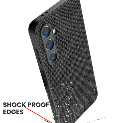 Kapa Soft Full Fabric Protective Back Case Cover for Samsung Galaxy S24 FE | Shockproof Slim Hard Anti Slip Back Case (Black)