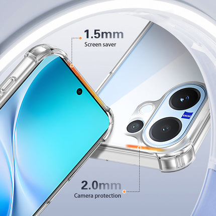 Kapa Airbag Armor Back Cover for Vivo V60 / V60e / Vivo T4 Pro 5G | Clear Slim Shockproof [Military Grade Protection] Hybrid Bumper Case (Clear)