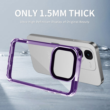 Kapa Warrior Acrylic Clear Back Cover For IQOO Z9X | Slim Shockproof [Military Grade Protection] Hybrid Bumper Case (Purple Sides)