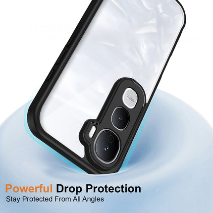 Kapa Hawkeye Clear Slim Tough Back Cover for Vivo Y400 Pro 5G | Camera Lens Protector Anti Yellow Shockproof Clear Hybrid Case Cover (Black Sides)