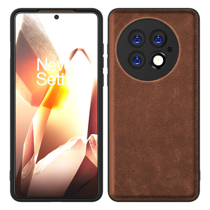 Kapa Tux Leather Back Cover for OnePlus 13 | Slim Shockproof Camera Protection Bumper Case (Brown)