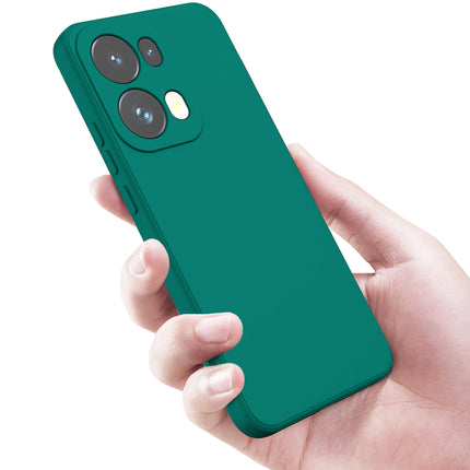 Kapa Matte Protective Lens Flexible Back Cover for Oppo Reno 13 Pro | Slim Silicone with Soft Lining Shockproof Full Body Bumper Case (Green)