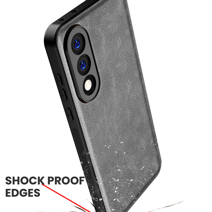 Kapa Tux Leather Back Cover for OnePlus Nord 5 | Slim Shockproof Camera Protection Bumper Case (Grey)