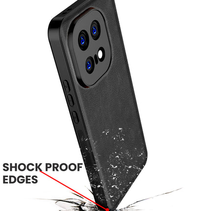 Kapa Tux Leather Back Cover for IQOO 15 5G | Slim Shockproof Camera Protection Bumper Case (Black)