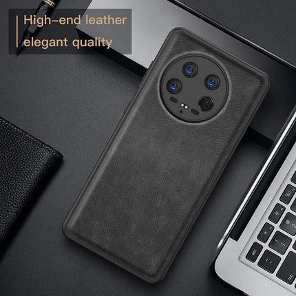 Kapa Tux Leather Back Cover for Xiaomi 14 ULTRA (5G) | Slim Shockproof Camera Protection Bumper Case (Black)