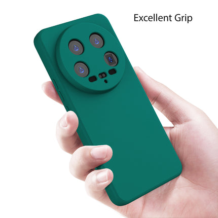 Kapa Matte Protective Lens Flexible Back Cover for Xiaomi 14 ULTRA (5G) | Slim Silicone with Soft Lining Shockproof Full Body Bumper Case (Green)
