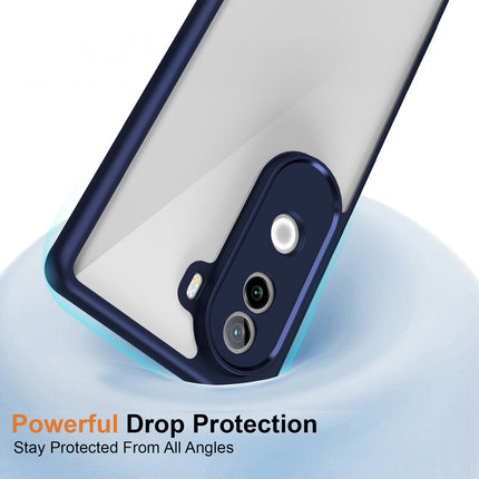 Kapa Hawkeye Clear Back Cover for Vivo V40E / iQOO Z9S | Camera Lens Protector Shockproof Slim Clear Case Cover (Blue Sides)