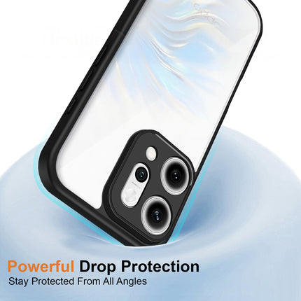 Kapa Hawkeye Clear Slim Tough Back Cover for Oppo Reno 14 Pro 5G | Camera Lens Protector Anti Yellow Shockproof Clear Hybrid Case Cover (Black) - Mobizang