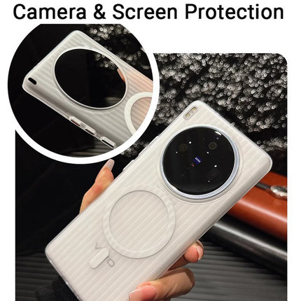 Kapa Wave Magnetic Frosted Grip Back Cover for Vivo X300 5G | [MagSafe Compatible] Wireless charging, Slim, Metal Buttons Matte Finish Back Case (White)