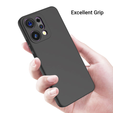 Kapa Matte Protective Lens Flexible Back Cover for Oppo Reno 14 Pro 5G | Slim Silicone with Soft Lining Shockproof Full Body Bumper Case (Black)