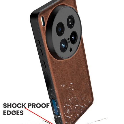 Kapa Tux Leather Back Cover for Vivo X200 Ultra | Slim Shockproof Camera Protection Bumper Case (Brown)