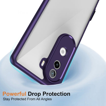 Kapa Hawkeye Clear Back Cover for Vivo V40E / iQOO Z9S | Camera Lens Protector Shockproof Slim Clear Case Cover (Purple Sides)
