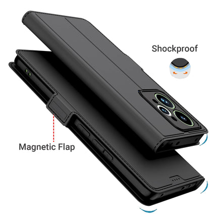 Kapa Noble Slim Magnetic Leather Flip Case Cover for Realme 15 5G | Card Holder Stand Flip Wallet Case (Black)