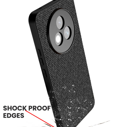 Kapa Soft Full Fabric Protective Back Case Cover for Realme P3 PRO 5G | Shockproof Slim Hard Anti Slip Back Case (Black)