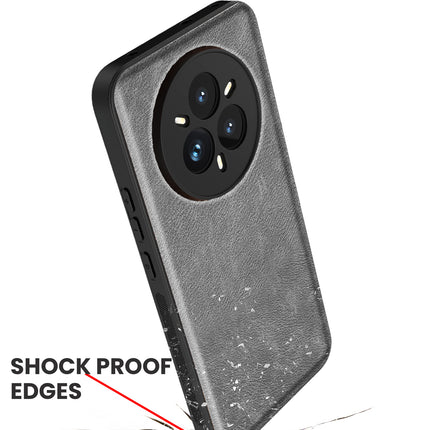Kapa Tux Leather Back Cover for Realme 14 Pro 5G | Slim Shockproof Camera Protection Bumper Case (Grey)
