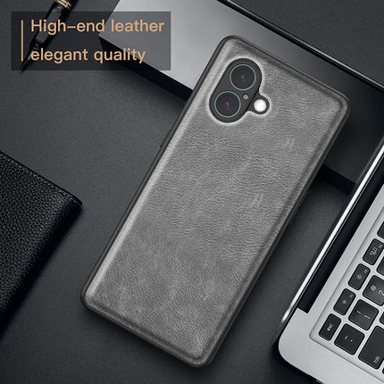 Kapa Tux Leather Back Cover for Apple iPhone 16 Plus | Slim Shockproof Camera Protection Bumper Case (Grey)