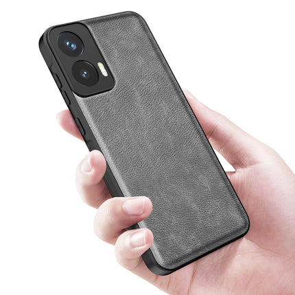Kapa Tux Leather Back Cover for Moto G35 | Slim Shockproof Camera Protection Bumper Case (Grey)