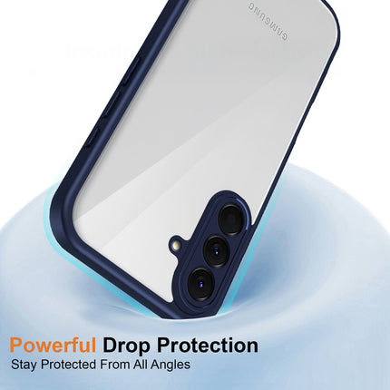 Kapa Hawkeye Clear Slim Tough Back Cover for Samsung Galaxy M36 / F36 5G | Camera Lens Protector Anti Yellow Shockproof Clear Hybrid Case Cover (Blue Sides)