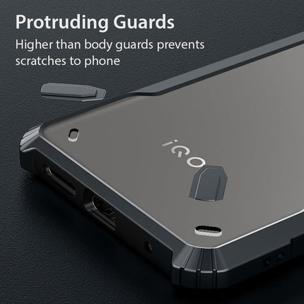 Kapa Bull Clear Back Cover for Iqoo Z9S (5G) | [Military Grade Protection] Shock Proof Slim Hybrid Bumper Case (Black)