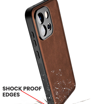 Kapa Tux Leather Back Cover for OnePlus 13S | Slim Shockproof Camera Protection Bumper Case (Brown)