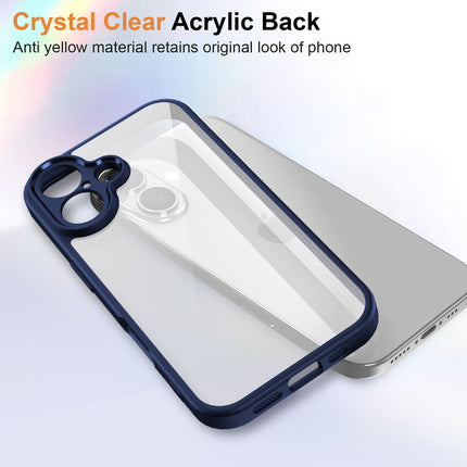 Kapa Hawkeye Clear Back Cover for Apple iPhone 16 | Camera Lens Protector Shockproof Slim Clear Case Cover (Blue Sides) - Mobizang