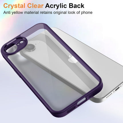 Kapa Hawkeye Clear Back Cover for Apple iPhone 16E | Camera Lens Protector Shockproof Slim Clear Case Cover (Purple Sides)