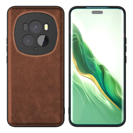 Kapa Tux Leather Back Cover for Honor Magic 6 PRO | Slim Shockproof Camera Protection Bumper Case (Brown) - Mobizang