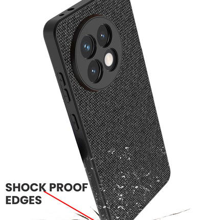 Kapa Soft Full Fabric Protective Back Case Cover for OnePlus 13R | Shockproof Slim Hard Anti Slip Back Case (Black) - Mobizang
