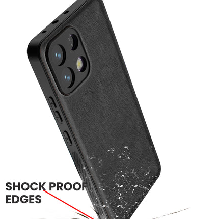 Kapa Tux Leather Back Cover for Oppo K13 5G | Slim Shockproof Camera Protection Bumper Case (Black)