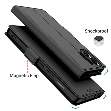 Kapa Noble Slim Magnetic Leather Flip Case Cover for Oppo K13 Turbo / K13 Turbo Pro | Card Holder Stand Flip Wallet Case (Black) - Mobizang