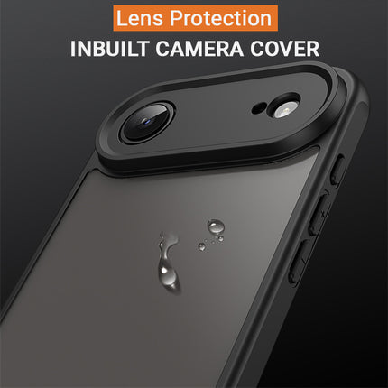 Kapa Shield Frosted Acrylic Back Cover for Apple iPhone 17 Air| Hard Slim Inbuilt Camera Lens Cover Protection Shock Proof Case (Black Sides)