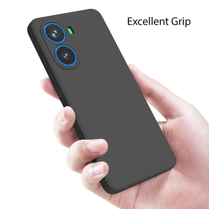 Kapa Matte Protective Lens Flexible Back Cover for Poco X7 Pro 5G | Slim Silicone with Soft Lining Shockproof Full Body Bumper Case (Black)