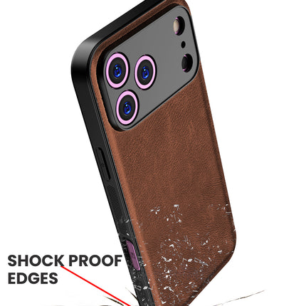 Kapa Tux Leather Back Cover for Apple iPhone 17 Pro Max | Slim Shockproof Camera Protection Bumper Case (Brown)